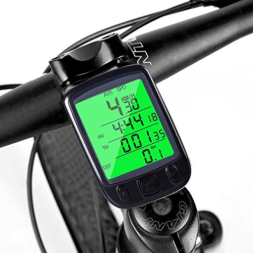 Fahrradcomputer, Mture Fahrrad Computers Drahtlos Wasserdicht Tachometer Drahtloser Fahrradtacho LCD-Hintergrundbeleuchtung-Bewegung-Sensor im Freien, für Radsport Realtime Speed Tracking.