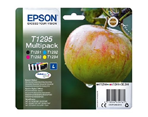 Epson Original T1295 Tinte, Apfel, wisch- und wasserfeste (Multipack, 4-farbig) (CYMK)