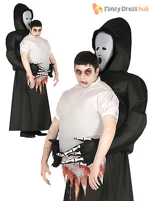 Mens Death Carry Me Costume Adult Halloween Grim Reaper Fancy Dress Outfit Funny