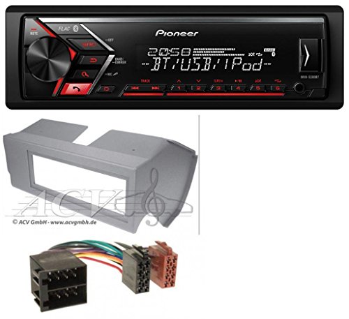 Pioneer MVH-S300BT MP3 Bluetooth AUX USB Autoradio für Fiat Panda (bis 2002) - grau