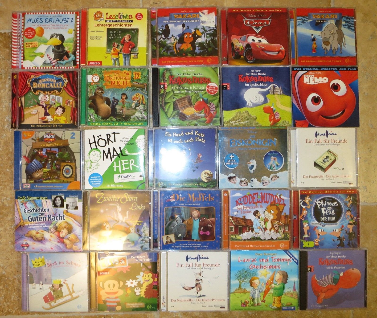 JAKO-O CD Paket Hörspiel für Kinder 25 CDs Drache Kokosnuss,Rabe Socke,Findus