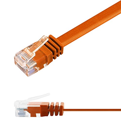 Ligawo 1014194.0 Patchkabel Netzwerkkabel Cat6 Flexibel Slim Design Flachkabel (3m) orange