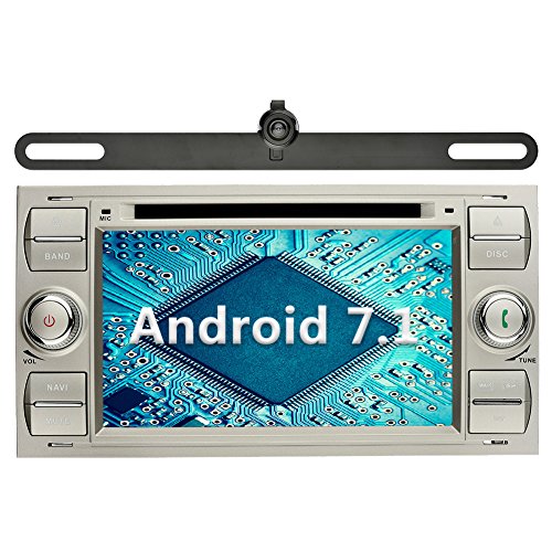YINUO 7 Zoll 2 Din Android 7.1.1 Nougat 2GB RAM Quad Core Autoradio Moniceiver DVD GPS Navigation 1080P OEM Stecker Canbus 7 Farbe Tastenbeleuchtung für Ford C-Max/Connect/Fiesta/Focus/Fusion/Galaxy/Kuga S-Max/Transit/Mondeo Silber Unterstützt DAB+ Blueto