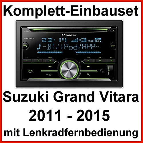 Komplett-Set Suzuki Grand Vitara JT Pioneer FH-X730BT Autoradio mit USB MP3 AUX und Bluetooth Freisprecheinrichtung