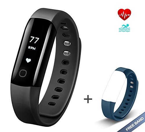 Fitness Tracker mit Herzfrequenzmessgerät Vigorun 4 Fitness Armband Mit kostenlosem Armband IP68 wasserfestes Intelligent Armband für Android&iOS Smartphones