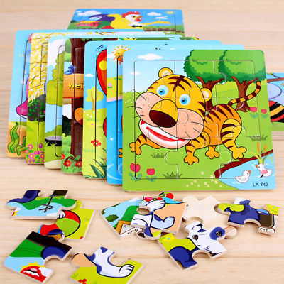 9pcs verschiedene Holzpuzzle Puzzle Steckpuzzle Holzspielzeug Kinderpuzzle