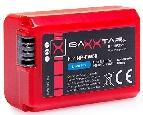 Bundlestar BAXXTAR PRO-ENERGY Qualitätsakku für Sony NP-FW50 (echte 1080mAh) mit Infochip - Intelligentes Akkusystem - 100% kompatibel 