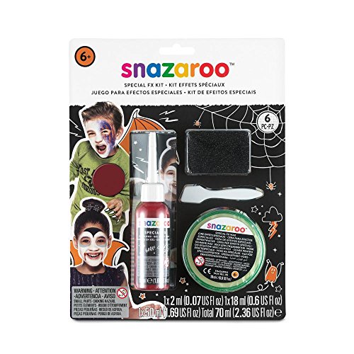 Snazaroo Schmink Set für Grusel Make-up, Kunstblut, Farbe & Effektwachs für Wunden