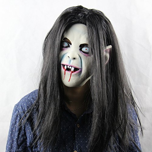 Halloween Horror Maske Sadako Halloween Cosplay Kostüm Maske Halloween Maske Horror Geistermaske --Kostüm Weihnachtsdekoration Cosplay Partei Kostüm
