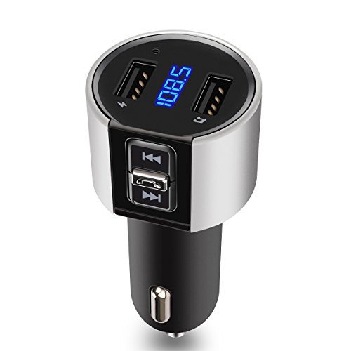 Bluetooth FM Transmitter Car Kit Auto Radio Adapter mit 2 USB Ladegerät 5 V / 2,4 A, LED Display, Unterstützung USB Stick für für iOS und Android Geräte iPhone Samsung Galaxy S8 7 Plus Plus