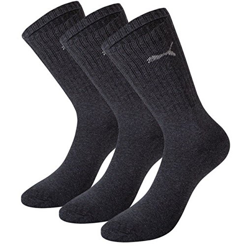PUMA Unisex Crew Socks Socken Sportsocken MIT FROTTEESOHLE 18er Pack (39/42, Anthracite)