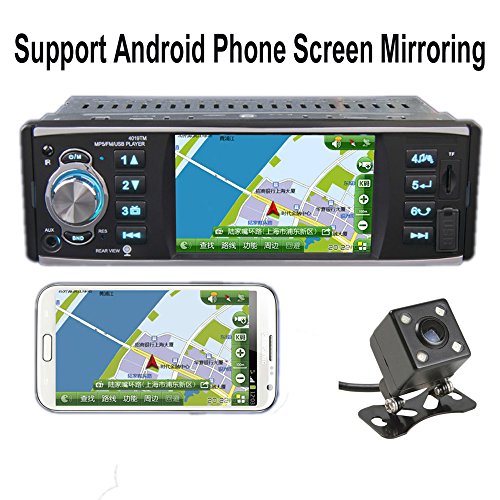 PolarLander Autoradio 4 Zoll HD Stereo Bluetooth MP5 Player Bildschirm Spiegelung für Android Phone 1 Din USB / SD / FM mit Rückfahrkamera