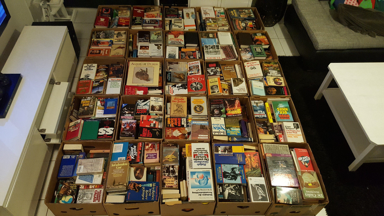 ca. 1000 Bücher - 25 Kartons randvoll Bücherpaket Konvolut Sammlung Romane