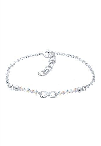 Elli Damen-Armband Infinity Swarovskikugel 925 Silber Kristall weiß 16 cm - 0204881817_16