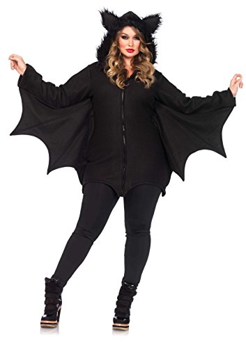 Leg Avenue 85311 - Cozy Bat Kostüm, Größe L, schwarz, Damen Karneval Kostüm Fasching