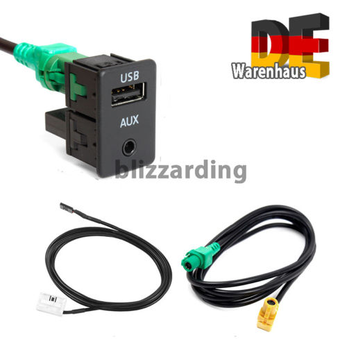 USB AUX Einbau Block Schalter Adapter für VW Radio´s RNS RCD 300 310 510 315 Neu