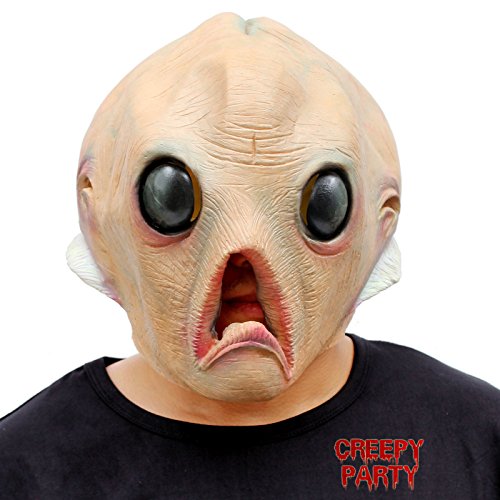 CreepyParty Deluxe Neuheit-Halloween-Kostüm-Party-Latex-menschliche Hauptmaske Masken Alien