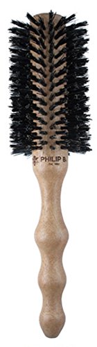 Philip B Large Round Hairbrush Polish Mahogany Handle 65% Boar Bristle 35% Nylon