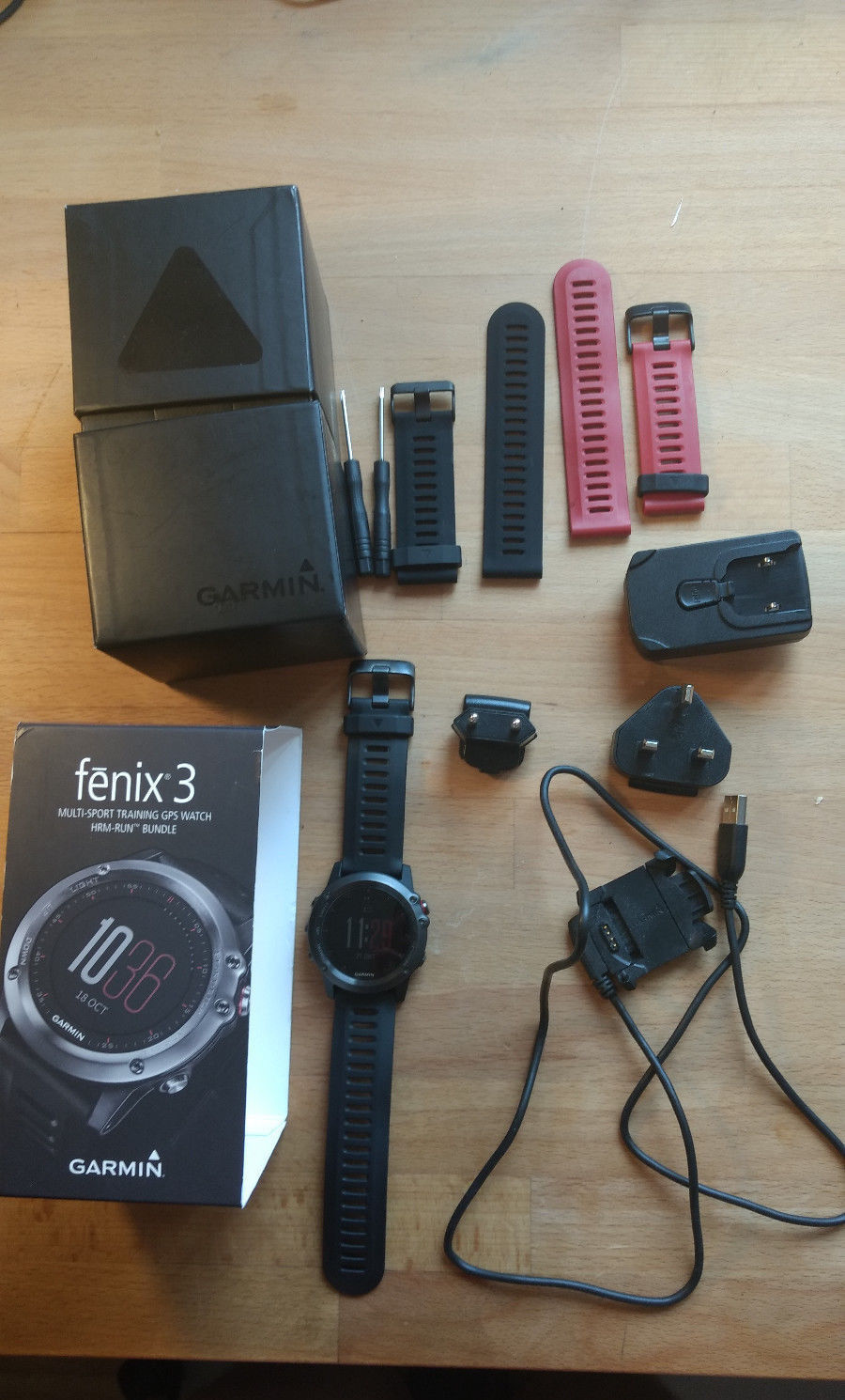GARMIN fenix 3, grau schwarz, 010-01338-01, GPS Multisportuhr, Smartwatch-Funkt.