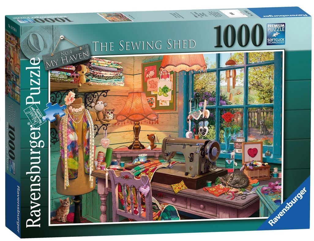 RAVENSBURGER PUZZLE*1000 TEILE*MY HAVEN 4*THE SEWING SHED*RARITÄT*NEU+OVP