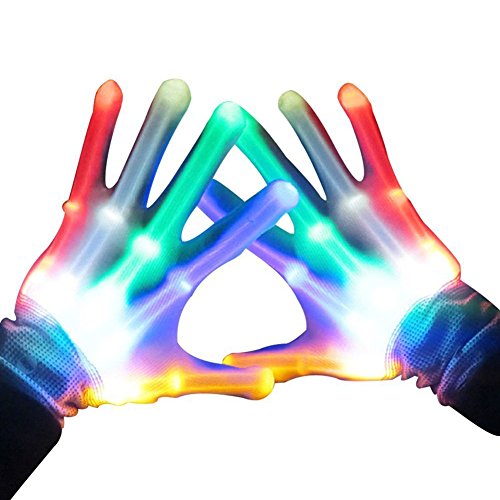 Topfire Handschuhe LED Bunte Beleuchtung Finger Glow Für Halloween, Clubs, Festivals, Weihnachten, Stage Performance, Sports, Party - 1 Paar