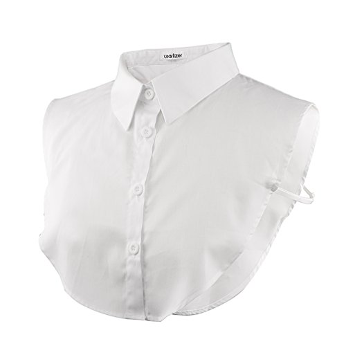 Wearlizer Frauen Kragen Abnehmbare Hälfte Shirt Bluse In Baumwolle Weiß