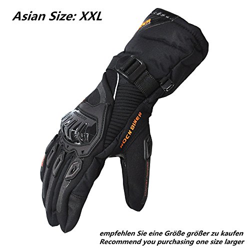 Motorrad Handschuhe Winter Warm Handschuhe Touch Screen Wasserdicht Winddicht Sporthandschuhe ( XXL,Schwarz)