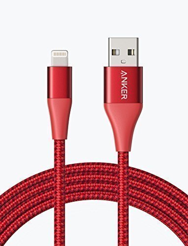 Anker PowerLine+ II Lightning Kabel 1,8m iPhone Ladekabel, lebenslange Garantie, MFi Zertifiziert zu 100 % kompatibel mit dem iPhone X / 8 / 8 Plus / 7 / 7 Plus / 6s / 6 / 6 Plus / iPad und mehr (Rot)