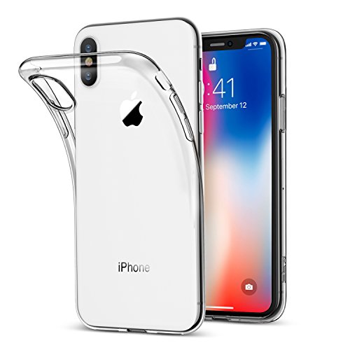 iPhone X Hülle [Kabelloses Aufladen Unterstützung], ESR Transparent Durchsichtig [Ultra Dünn] Klar Weiche TPU Schutzhülle für Apple iPhone X / iPhone 10 5.8 Zoll 2017 Freigegeben. (Klar)