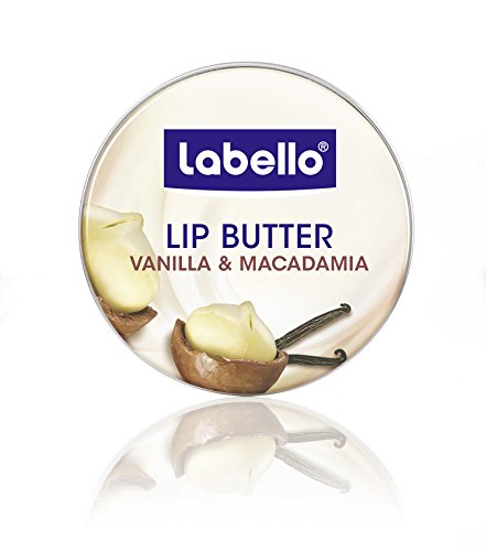 Labello Lip Butter Vanilla & Macadamia / zart schmelzende Lippenbutter im 6er-Pack (6 x 16,7 g) / Lippencreme mit Vanille-Aroma zur intensiven Lippenpflege / Lippenbalsam mit Sheabutter und Mandelöl