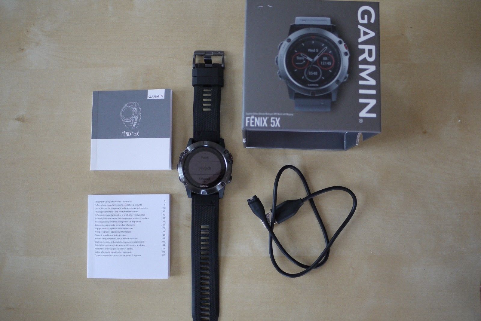 Garmin Fenix 5X Saphir GPS Multisport Smartwatch sehr guter Zustand