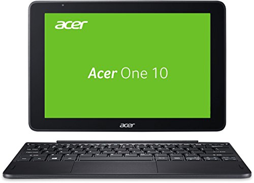 Acer One 10 (S1003-1298) 25,65 cm (10,1 Zoll, HD, IPS, Multi-Touch) 2-in-1 Notebook (Intel Atom x5-Z8350, 2GB RAM, 32GB eMMC, SD Kartenleser, Win 10) schwarz