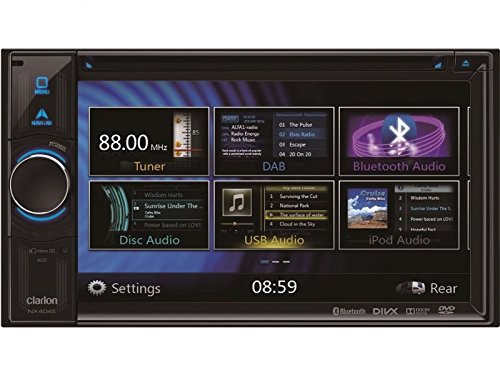 Clarion Navigation Auto Radio 2 DIN DVD USB HDMI mit Bluetooth passend für VW T5 Caravelle ab 09/2009 incl Einbauset CanBus