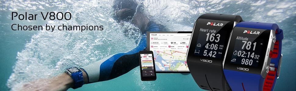 Polar V800 GPS-Sportuhr mit Brustgurt & Laufsensor & Halterung fürs Fahrrad