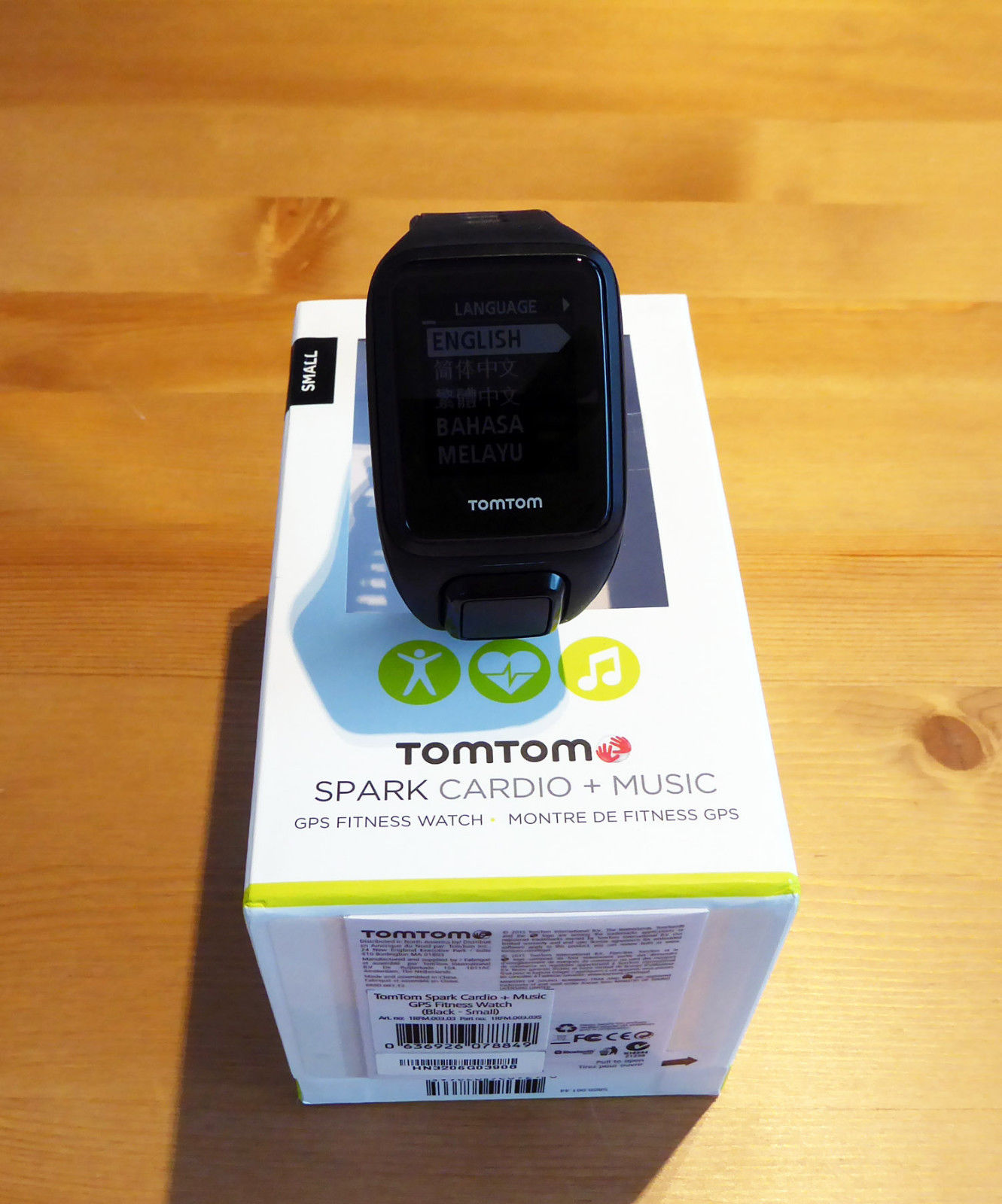 TomTom Spark Cardio + Music, GPS Fitness-Uhr, Aktivitätstracker, Schwarz, Small