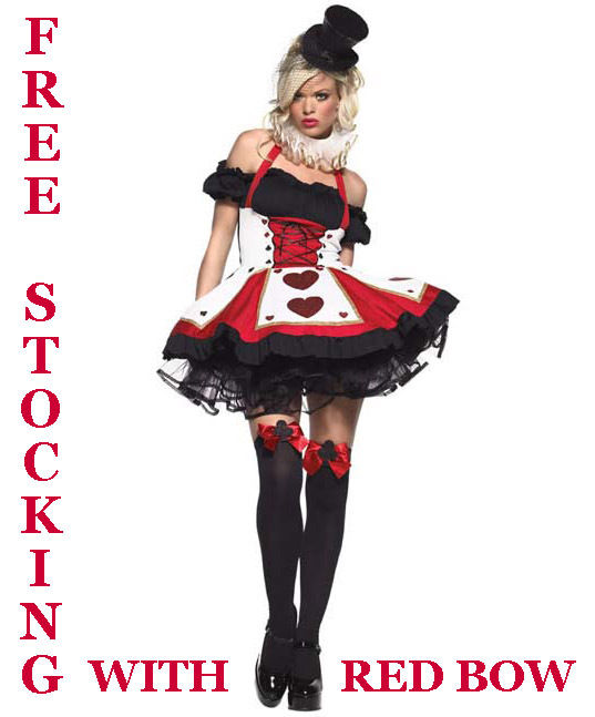 Queen of Hearts Halloween Fancy Dress Costume Alice In Wonderland Costume Outfit