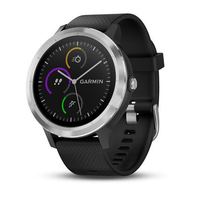 Garmin Vivoactive 3 l silber / schwarzes Armband l GPS Smartwatch l dt. Fachändl