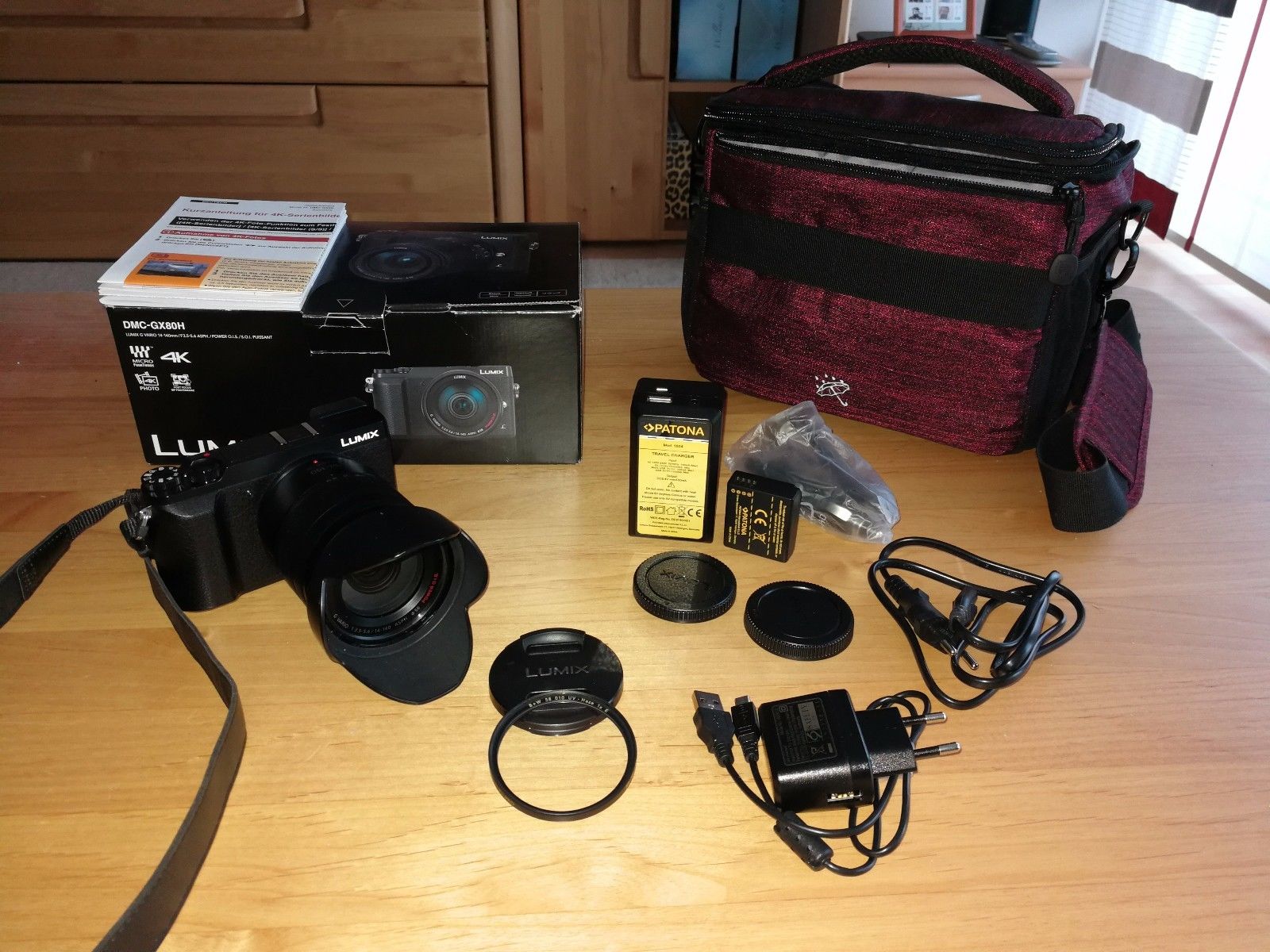 Panasonic LUMIX GX80H 16.0MP Digitalkamera - Schwarz mit 14-140mm Objektiv