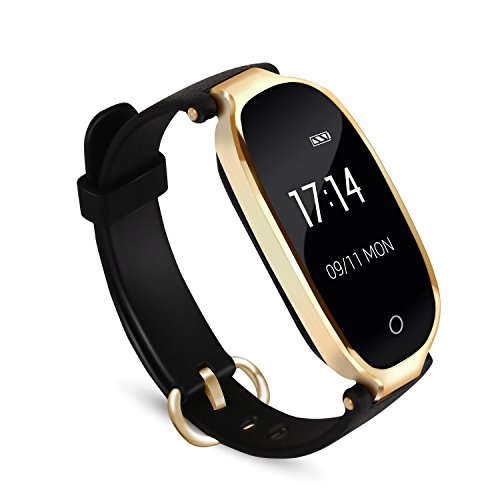 Herzfrequenz Fitnessarmband für Frau, Fitness Tracker mit Pulsmesser Bluetooth 4.0 Smart-Herzfrequenz Monitor Armband Schrittzähler Schlafanalyse Aktivitätstracker Kalorienzähler Schlaftracker, IPX7 Wasserdichte Aktivität Tracker für Android 4.4, iOS 8.0 