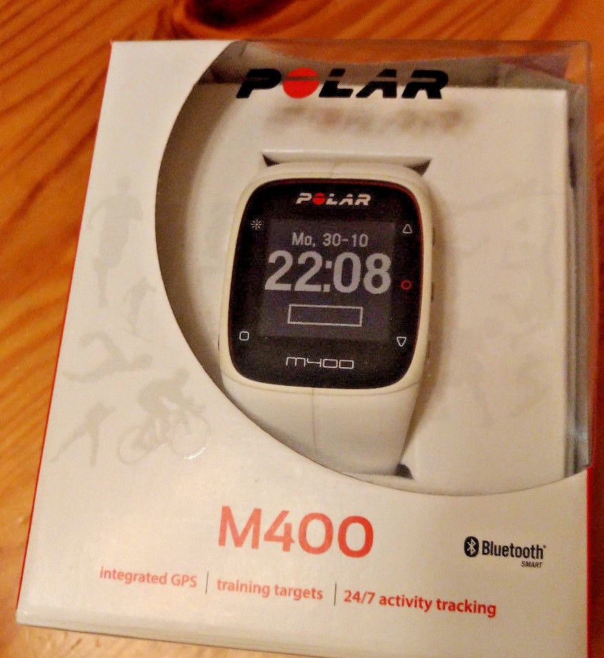 Polar M400 weiß, Sportuhr, Laufuhr, GPS, Herzfrequenzmesser, Aktivitätstracker