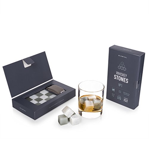 12 Whisky Steine Aus Natürlichem Speckstein Zum Kühlen Von Whiskey | Geschenke Für Whiskyliebhaber | Wiederverwendbare Eiswürfel | Whiskyzubehör | Kühlwürfel | Bar Accessoires | von Blumtal