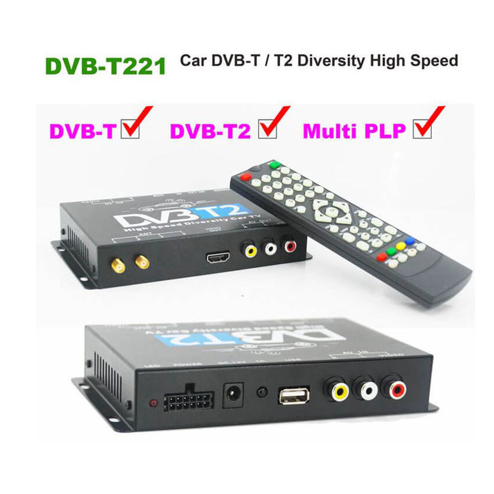 Universal KFZ AUTO DVBT DVBT2 DVB-T2 H.265 HD DIGITAL RECEIVER MPEG2/4 240 km/h