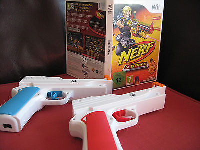 Nintendo Wii nerf NERF-N-STRIKE Game + 2 New Wii GUN Attachments Nintendo PAL UK