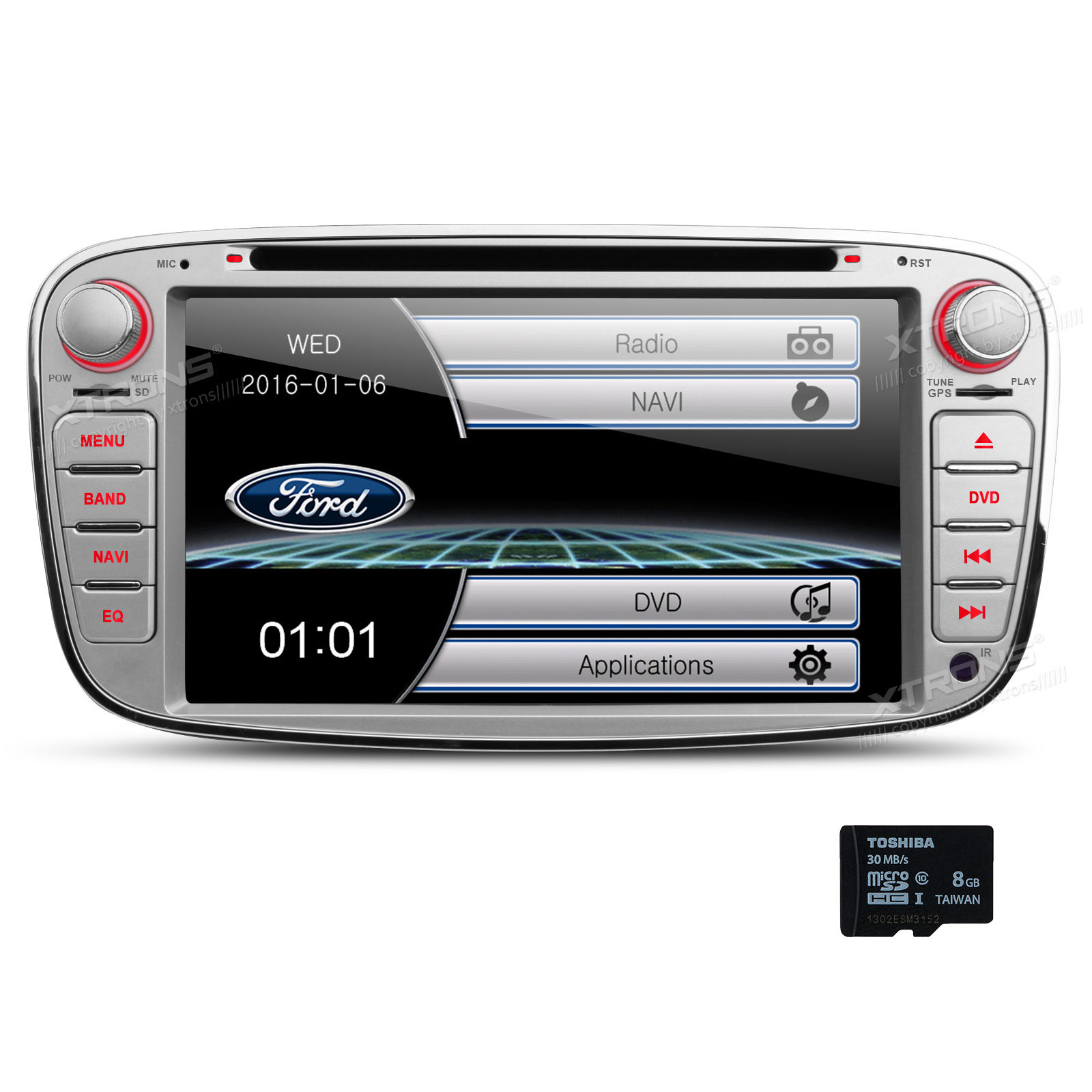 7 Zoll Autoradio GPS Navi DVD Screen Mirror USB SD für Ford Mondeo Focus S-max