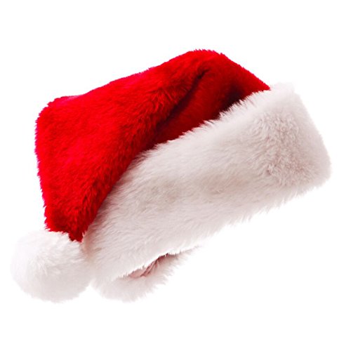 Weihnachtsmütze Soloo Plüsch Luxe Rot für alle Erwachsene Einheitsgröße
