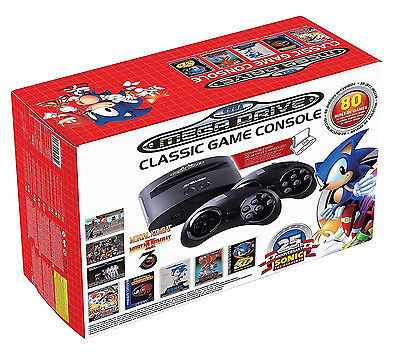 Sega Mega Drive 25th Anniversairy Sonic Retro Konsole+ 2 Controller +80 Spiele