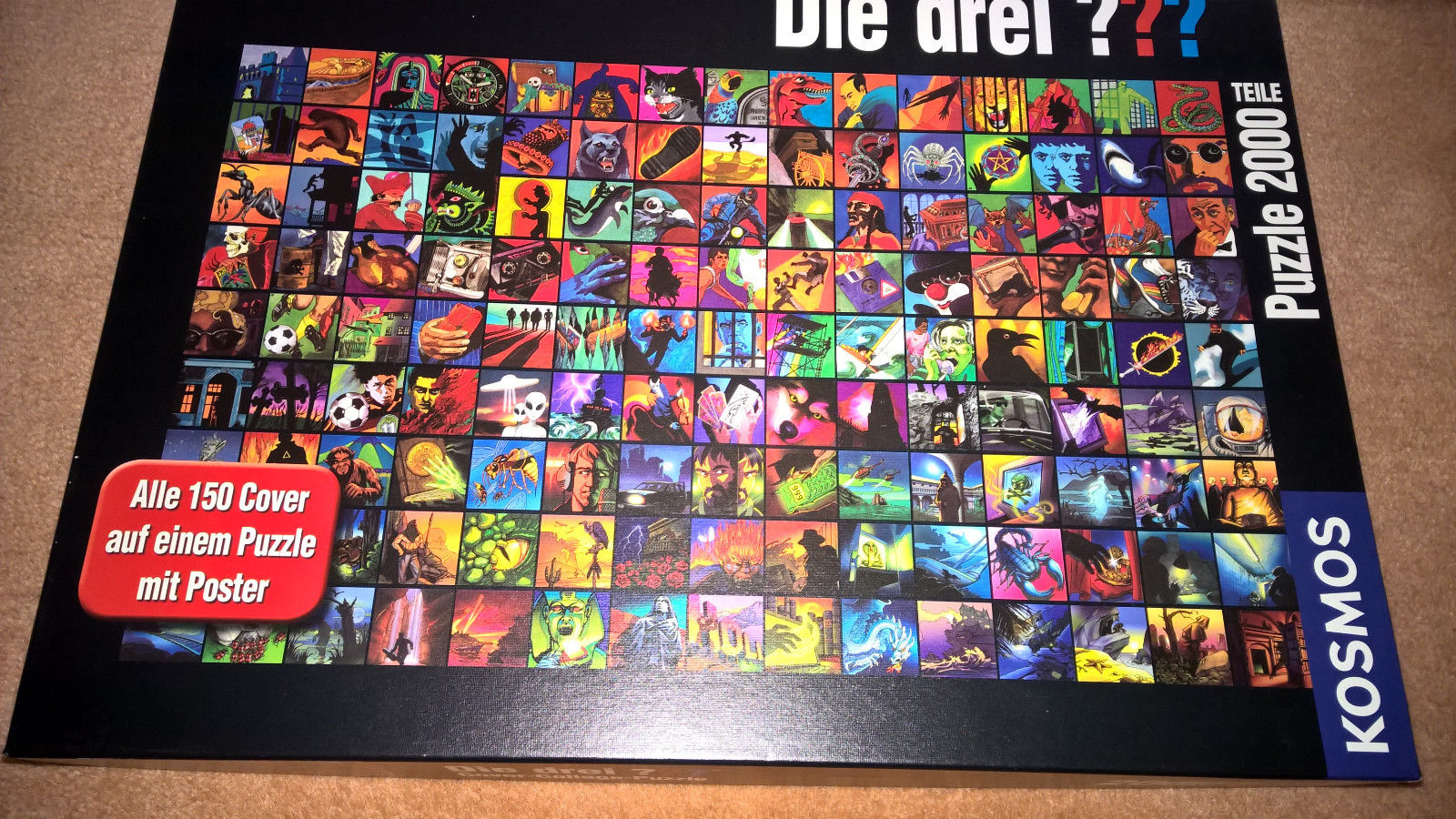 FERTIGES-Puzzle Die drei ??? ( Fragezeichen) 2000 Teile Cover-Collage+Poster+OVP