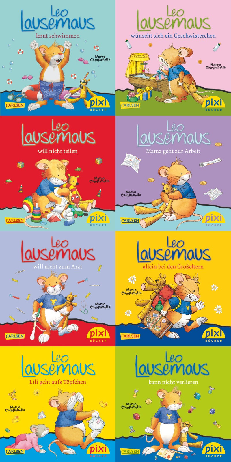 8 Pixi Bücher Leo Lausemaus  + BONUS