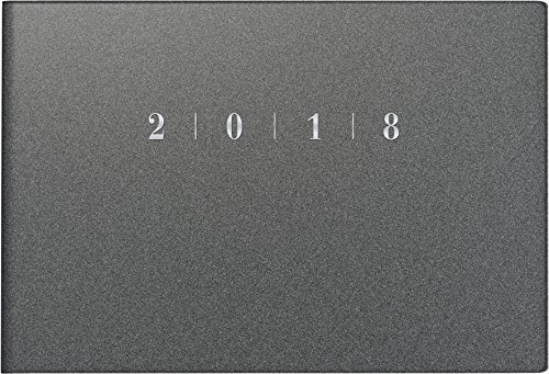 rido/idé 701756380 Taschenkalender Septimus, 2 Seite = 1 Woche, 152 x 102 mm, Kunststoff-Einband Reflection grau, Kalendarium 2018