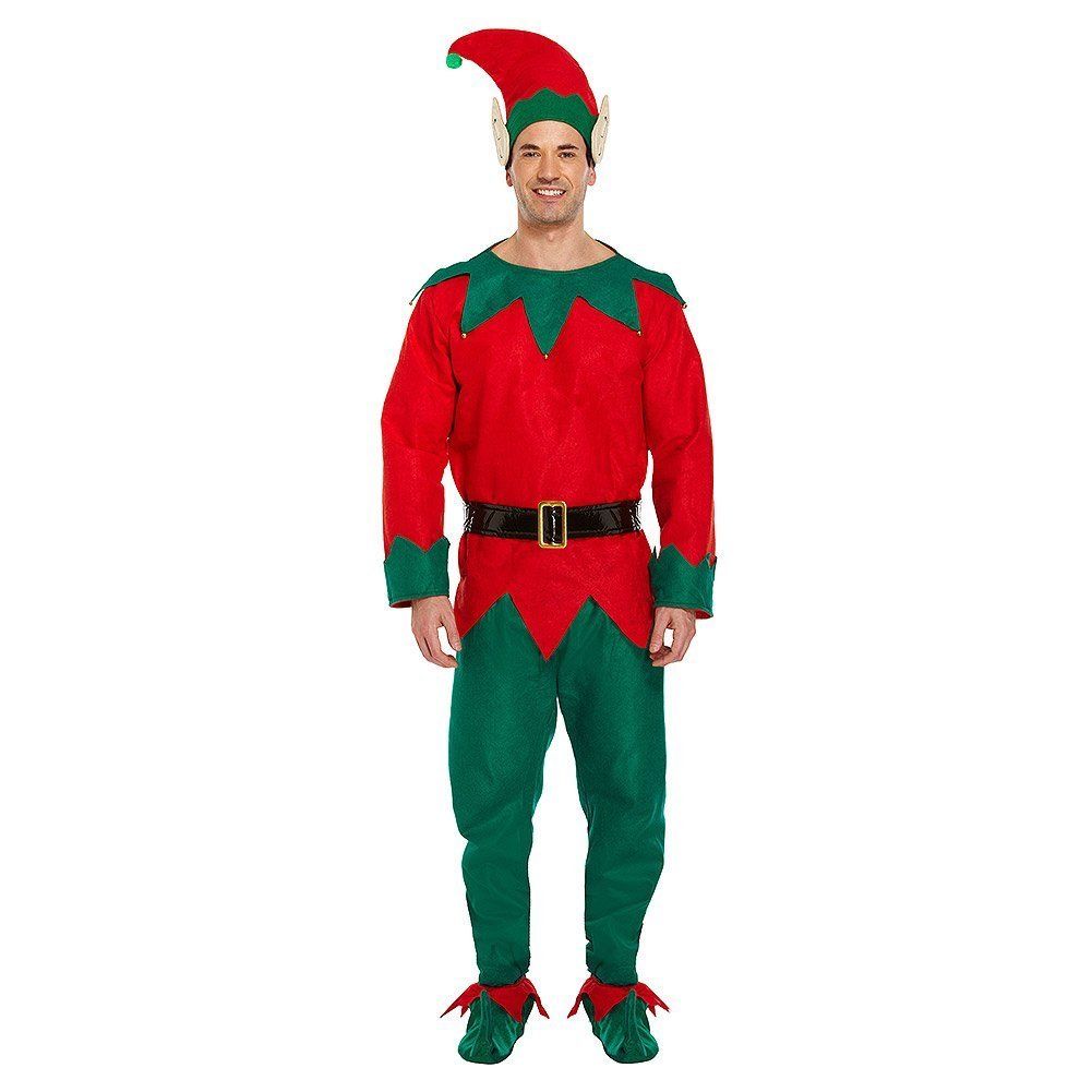 Elf Costume Unisex Men Adult Christmas Fancy Dress Santa Helper Xmas New